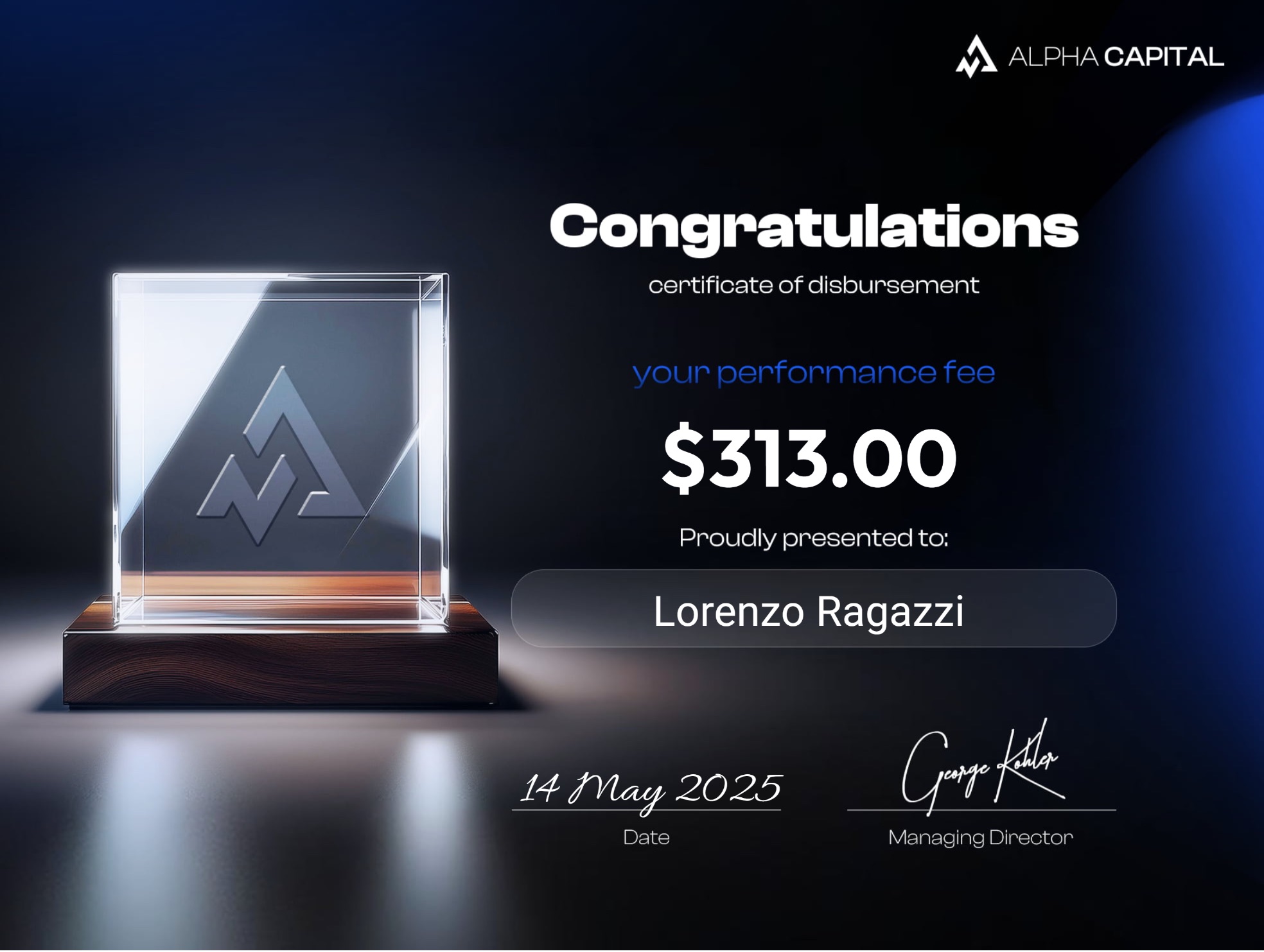 Prova 3 payout